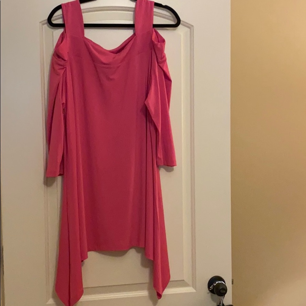 Pink blouse / dress with cold shoulder
